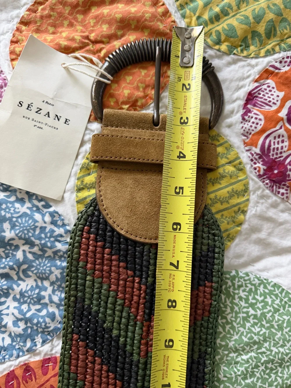 NWT Sezane Carlie Belt Multicoloured / Khaki - Size 80 - Picture 10 of 16